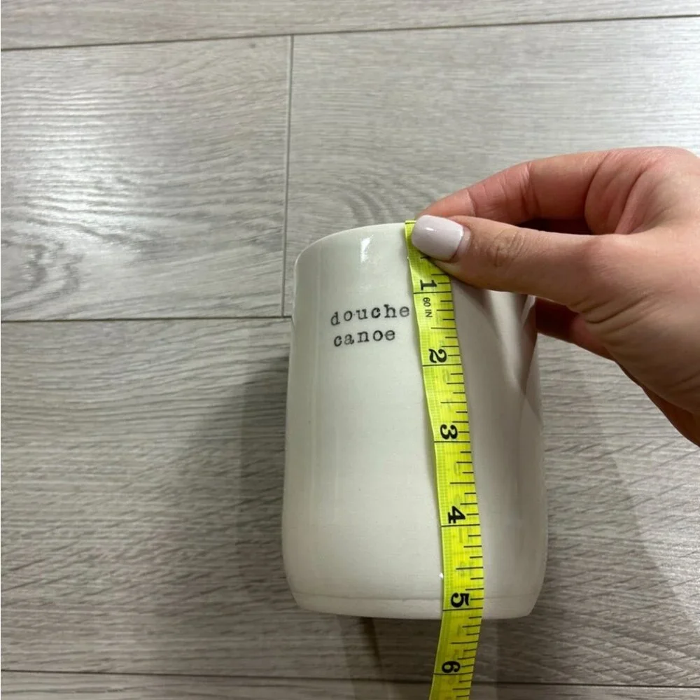 White Ceramic Swear Word Mug Vase “Douche Canoe”